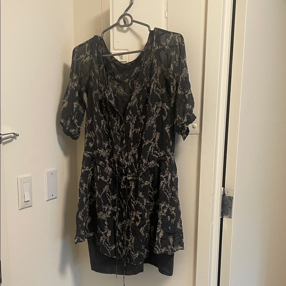Club Monaco Black and Cream Lace Mini Dress